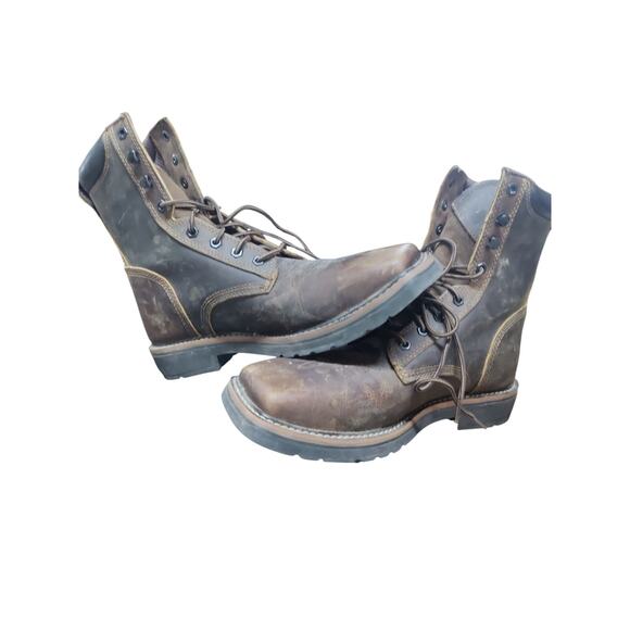 Justin Men\'s Stampede Steel Toe Lace-Up Work Boots - Size 11.5 EE Wide